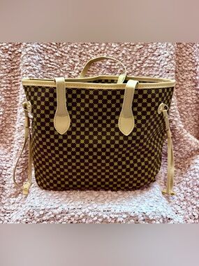 Black, Yellow, and Tan Handbag